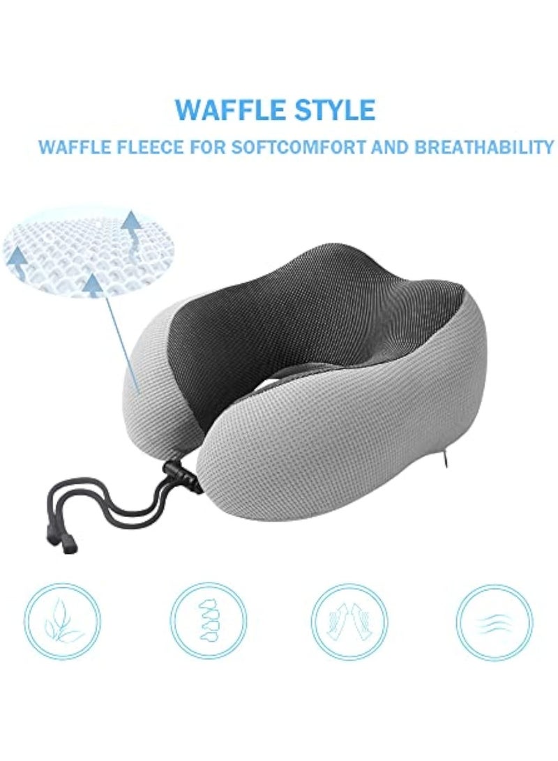 Arabest Travel Pillow Memory Foam Neck Pillow with 360° Head Support Comfortable Trave Pillow with Storage Bag Lightweight Traveling Pillow for Sleeping,for Car,Train,Bus and Planes Black - Image 2