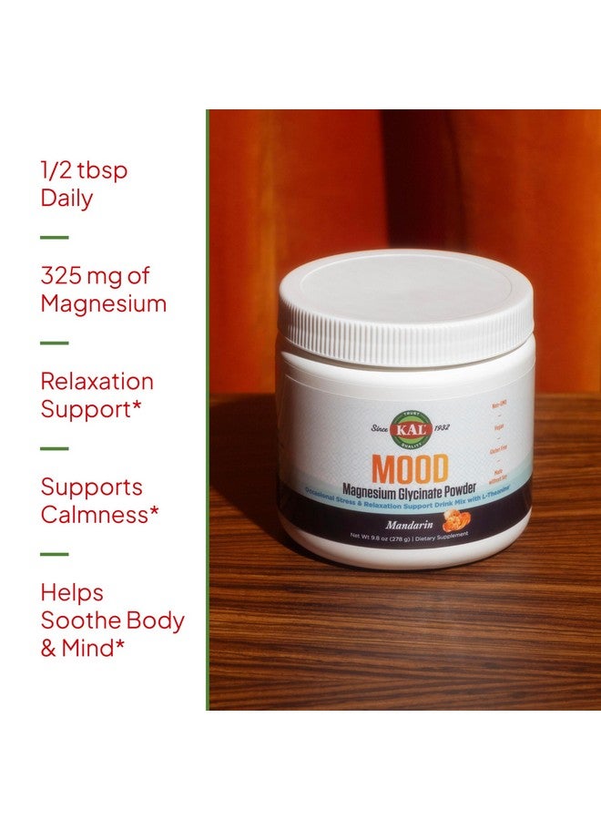 KAL Mood Magnesium Powder with L-Theanine - Mandarin Flavor Magnesium Supplement - Relaxation Support, High Absorption, No Added Sugar, Vegan, Gluten Free, Made Without Soy - 40 Servings, 9.8 oz - Image 4