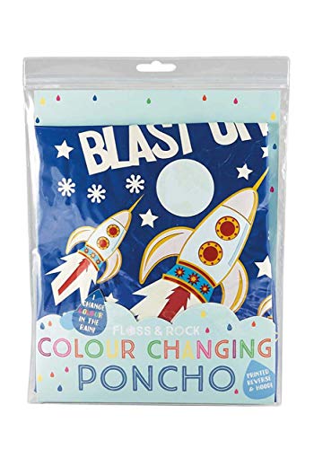 Floss Rock Floss & Rock Magic Color Change Poncho - Girls and Boys Rain Jacket (Rocket Space) - Image 2