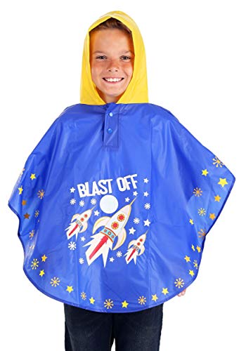 Floss Rock Floss & Rock Magic Color Change Poncho - Girls and Boys Rain Jacket (Rocket Space) - Image 3