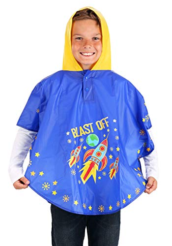 Floss Rock Floss & Rock Magic Color Change Poncho - Girls and Boys Rain Jacket (Rocket Space) - Image 1