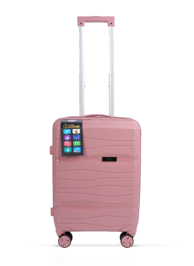 منيك Viajero 20 Inch Carry-On Luggage PP Material Hard-side Soft Handle Trolley with TSA Lock | Double 360° 4 Wheeler| Cabin- Pink