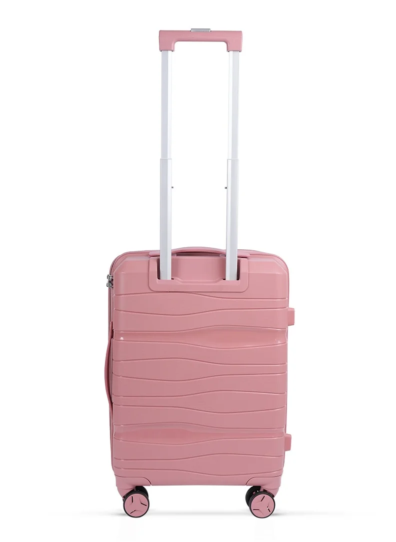 منيك Viajero 20 Inch Carry-On Luggage PP Material Hard-side Soft Handle Trolley with TSA Lock | Double 360° 4 Wheeler| Cabin- Pink