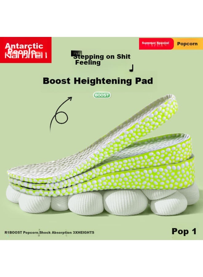 Antarctic Nanjiren Boost Height-increasing Oles For Men, Shock-absorbing, Breathable, Sweat-absorbing, Invisible Height-increasing Full Oles, Comfortable Feel, 1.5cm, Size 37-38  - Image 1