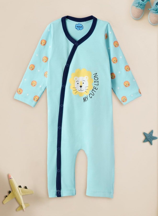 Nautinati Infant Pure Cotton Bodysuit |Age 0-2 Years Sky Blue/Navy - Image 4