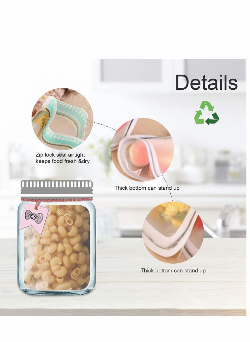 Y&D Mason Jar Ziplock Bags, 30Pcs Multi-Size Resuable Bottle Pattern Zipper Sealed Snacks Sandwich Airtight Food Storage Pouch for Kitchen Travel Camping Organizer and Kids  - Image 2