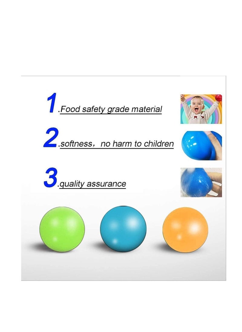 Generic - Luminous Sticky Balls, 4Pcs Stress Relief Glowing Balls, Ceiling Balls Glow in The Dark, Stress Balls for Kids and Adults, Sticky Balls, to The Wall and Roof, Party Favors, Party Supplies for Relax - Image 1