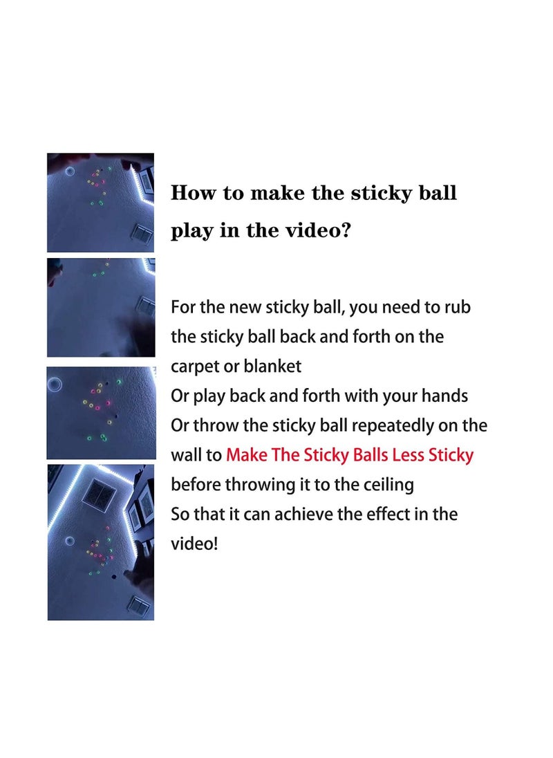 Generic - Luminous Sticky Balls, 4Pcs Stress Relief Glowing Balls, Ceiling Balls Glow in The Dark, Stress Balls for Kids and Adults, Sticky Balls, to The Wall and Roof, Party Favors, Party Supplies for Relax - Image 1