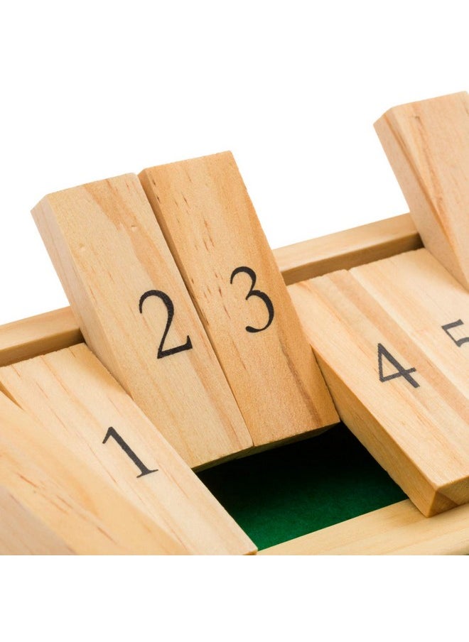 Regal Games - Shut The Box Game - Fun Table Math Game With Wooden Board For Adults & Kids - 12 Spots Dice Game With 2+ Player Games - Ideal For Game Night, Travel - (Ages 8+) - Image 1