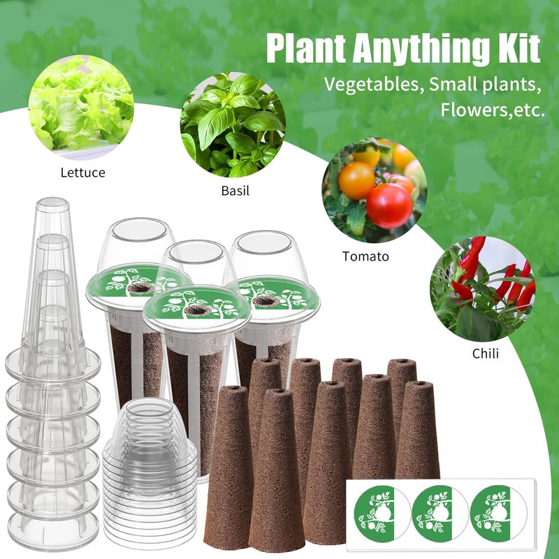 DRYADES Seed Pod Kit Compatible With Aero Garden And All Brands - Grow Anything Kit For Indoor Garden Hydroponics Growing System With 12 Grow Sponges  12 Pod Labels  12 Plant Baskets Domes - Image 5