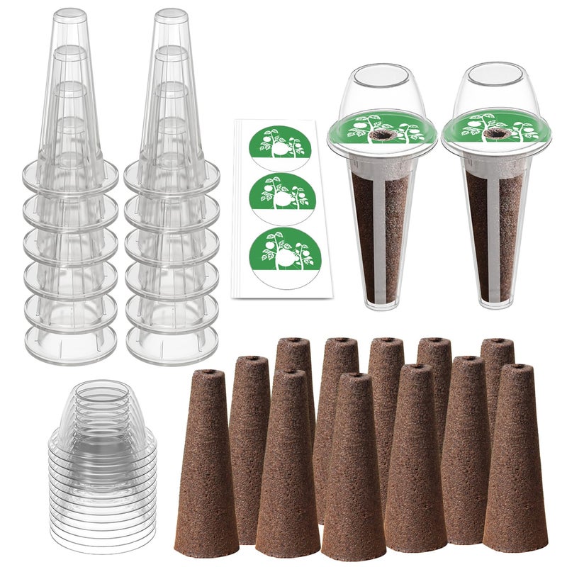 DRYADES Seed Pod Kit Compatible With Aero Garden And All Brands - Grow Anything Kit For Indoor Garden Hydroponics Growing System With 12 Grow Sponges  12 Pod Labels  12 Plant Baskets Domes - Image 1