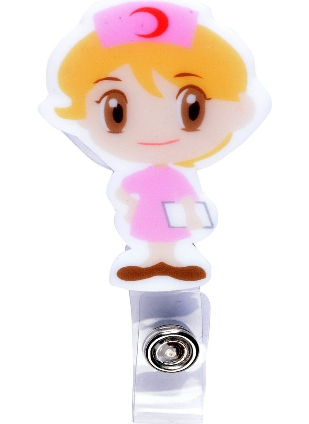Nur Medikal Giyim - Nur Medical Clothing Blonde Nurse Themed Yoyo Name Badge AKS SHM 021 - Image 1