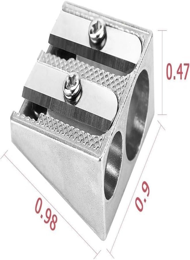 Zhuluck 4 Pcs Magnesium Pencil Sharpener, 2-Hole Pencil Sharpener, Mini Hand Held Sharpener, Metal Sharpener Magnesium, for Schools, Offices, Art Projects Writing Supplies - Image 2