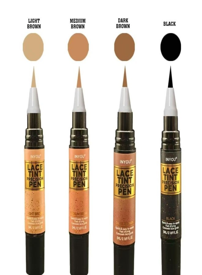 MATEPLEX Lace Tint Precision Pen Wig Lace Tint with Brush Applicatior, Easy to use, Long Lasting Formula, Blends Natural, Seamless Finish Waterproof Effect (2 pcs, Light Brown) - Image 3