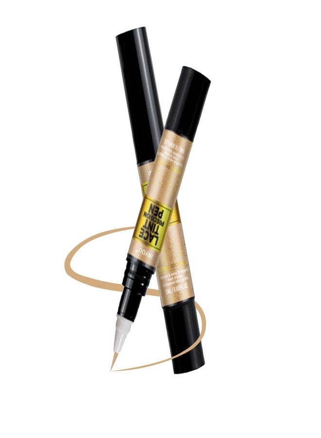MATEPLEX Lace Tint Precision Pen Wig Lace Tint with Brush Applicatior, Easy to use, Long Lasting Formula, Blends Natural, Seamless Finish Waterproof Effect (2 pcs, Light Brown) - Image 1
