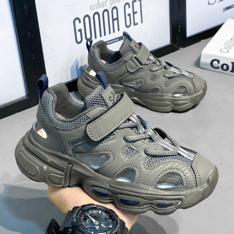 Boys Sandals Summer Medium And Large Boys Baotou Mesh Children'S Shoes Children'S Beach Shoes Sports Sandals - Image 4