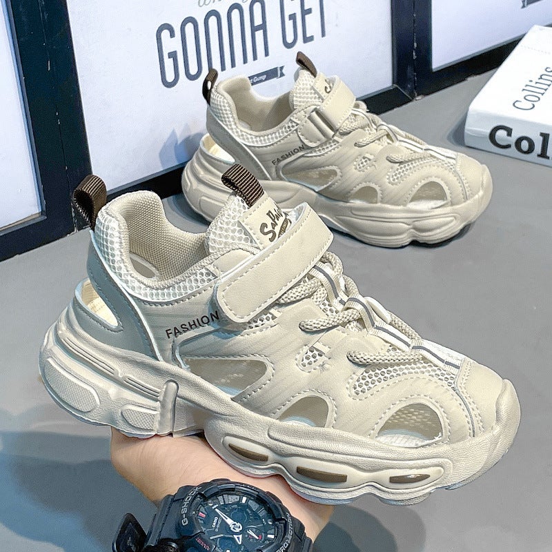 Boys Sandals Summer Medium And Large Boys Baotou Mesh Children'S Shoes Children'S Beach Shoes Sports Sandals - Image 3