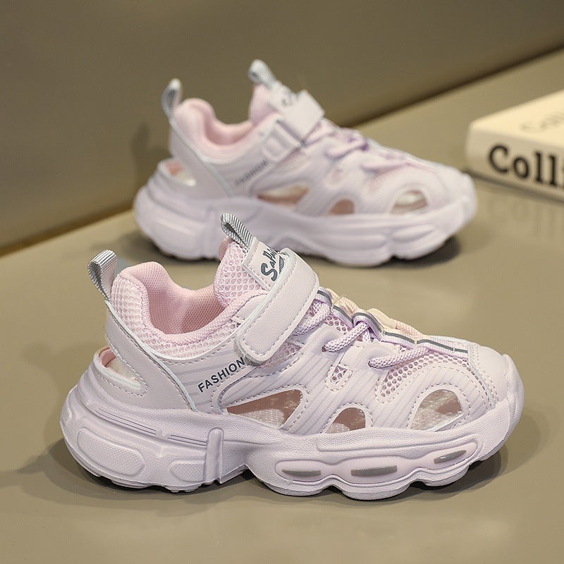 Boys Sandals Summer Medium And Large Boys Baotou Mesh Children'S Shoes Children'S Beach Shoes Sports Sandals - Image 2
