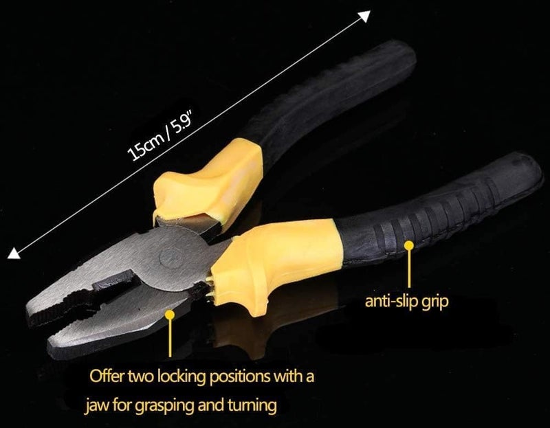 Japak 12 in 1 Electrical Repair Home Hand Tool Kit Set With Screwdriver Hammer Measuring Tape Wrenches Cutter Pliers All Accessories Hardware Tool box Mechanical Garage Tool Storage kit - Image 4