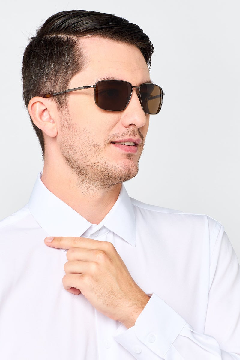 Timberland Men TB0001006H61 Square Sunglasses, Silver - Image 2
