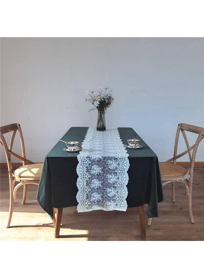 Bluejw Dark Green High-grade Gold Suede Tablecloth Light Luxury High-grade Nordic American Retro Dining Table Fabric Rectangular - Image 5