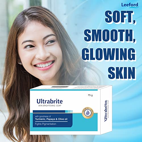 Leeford Ultrabrite Skin Brightening Soap for Dark Spots 75g (Pack of 4) | Uneven Skin Tone, Acne | Made with Turmeric, Papaya & Olive Oil | Paraben-Free | For Face and Body - Image 5