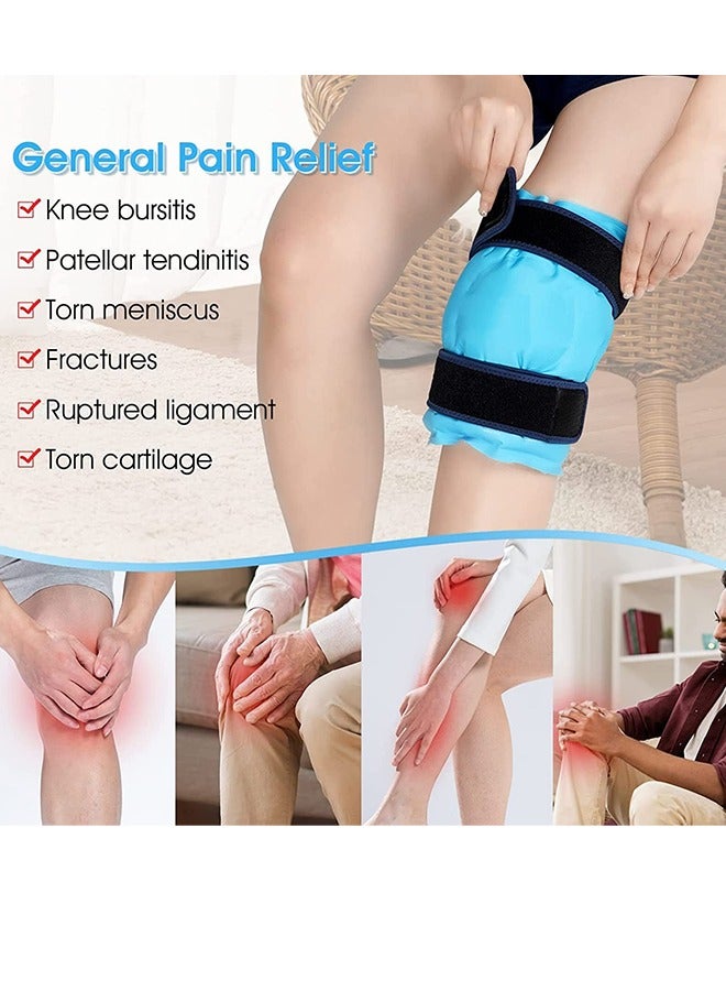 بونيتو كمادة ثلج للركبة – كمادة جل بارد وساخن قابلة لإعادة الاستخدام مع أحزمة قابلة للتعديل، علاج ضاغط لتخفيف آلام الركبة، التهاب المفاصل، التعافي بعد الجراحة، إصابات الرياضة، التورم والكدمات - Image 2