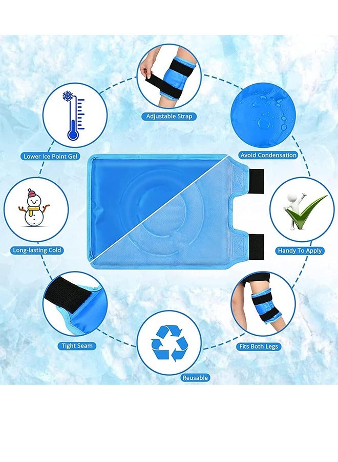 بونيتو كمادة ثلج للركبة – كمادة جل بارد وساخن قابلة لإعادة الاستخدام مع أحزمة قابلة للتعديل، علاج ضاغط لتخفيف آلام الركبة، التهاب المفاصل، التعافي بعد الجراحة، إصابات الرياضة، التورم والكدمات - Image 3