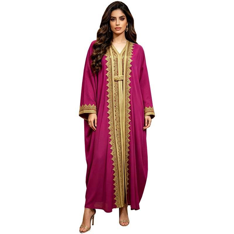 فستان كارديغان شيفون نسائي مع سليب وتنورة طويلة - Image 5