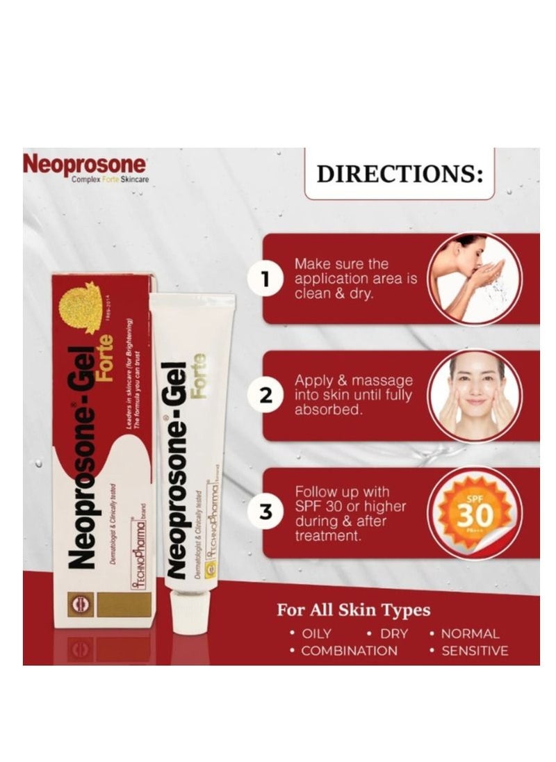 Neoprosone - , Skin Brightening Gel Cream - 1 Fl oz / 30 ml - Dark Spot Gel, Skin Moisturizer, works on Oily, Combination, Sensitive Skin, with Alpha Arbutin, For Face & Body - Image 1