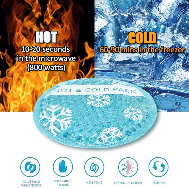 OLESILK Small Hot Cold 6 Packs, Reusable Round Gel Beads Ice Pack with Cloth Backing, Hot and Cold Therapy for Breastfeed Injury, Kids Pain Relief, Headache, Tired Eyes, Wisdom Teeth, Sinus Relief - Image 2