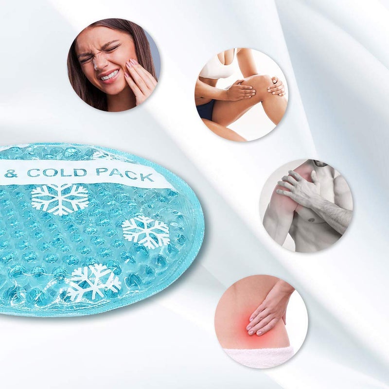 OLESILK Small Hot Cold 6 Packs, Reusable Round Gel Beads Ice Pack with Cloth Backing, Hot and Cold Therapy for Breastfeed Injury, Kids Pain Relief, Headache, Tired Eyes, Wisdom Teeth, Sinus Relief - Image 3