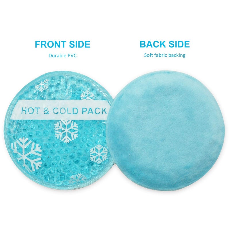 OLESILK Small Hot Cold 6 Packs, Reusable Round Gel Beads Ice Pack with Cloth Backing, Hot and Cold Therapy for Breastfeed Injury, Kids Pain Relief, Headache, Tired Eyes, Wisdom Teeth, Sinus Relief - Image 4