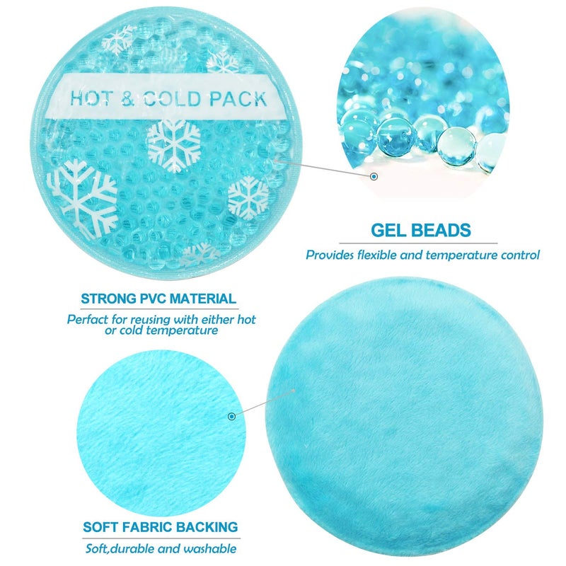 OLESILK Small Hot Cold 6 Packs, Reusable Round Gel Beads Ice Pack with Cloth Backing, Hot and Cold Therapy for Breastfeed Injury, Kids Pain Relief, Headache, Tired Eyes, Wisdom Teeth, Sinus Relief - Image 5