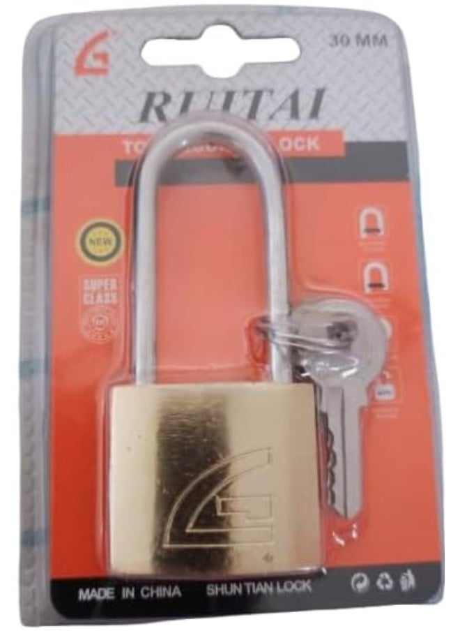MySouqEg - Store 30mm Heavy Duty Security Lock With Keys - long neck Locks RUITAI,  - Image 1
