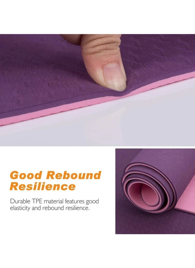 Huitich TPE Yoga Mat Lightweight and Eco-Friendly 183x61x0.6cm Assorted Pack of 1  - Image 4
