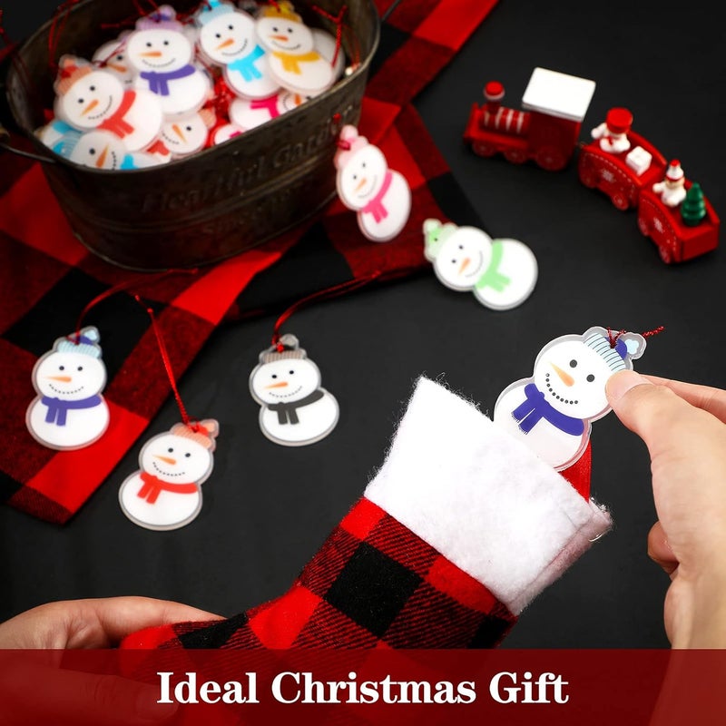 Marsui 24 Pieces Snowman Hanging Ornaments Snowman Decorations Acrylic Christmas Tree Ornaments Winter Decorative Crafts for Christmas Home Holiday Party Supplies - Image 3