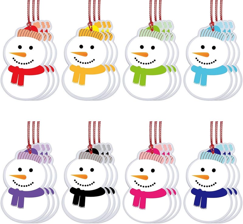 Marsui 24 Pieces Snowman Hanging Ornaments Snowman Decorations Acrylic Christmas Tree Ornaments Winter Decorative Crafts for Christmas Home Holiday Party Supplies - Image 1