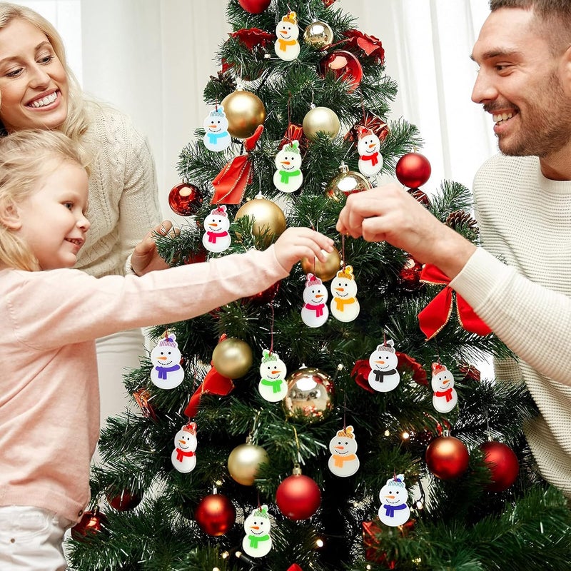 Marsui 24 Pieces Snowman Hanging Ornaments Snowman Decorations Acrylic Christmas Tree Ornaments Winter Decorative Crafts for Christmas Home Holiday Party Supplies - Image 5