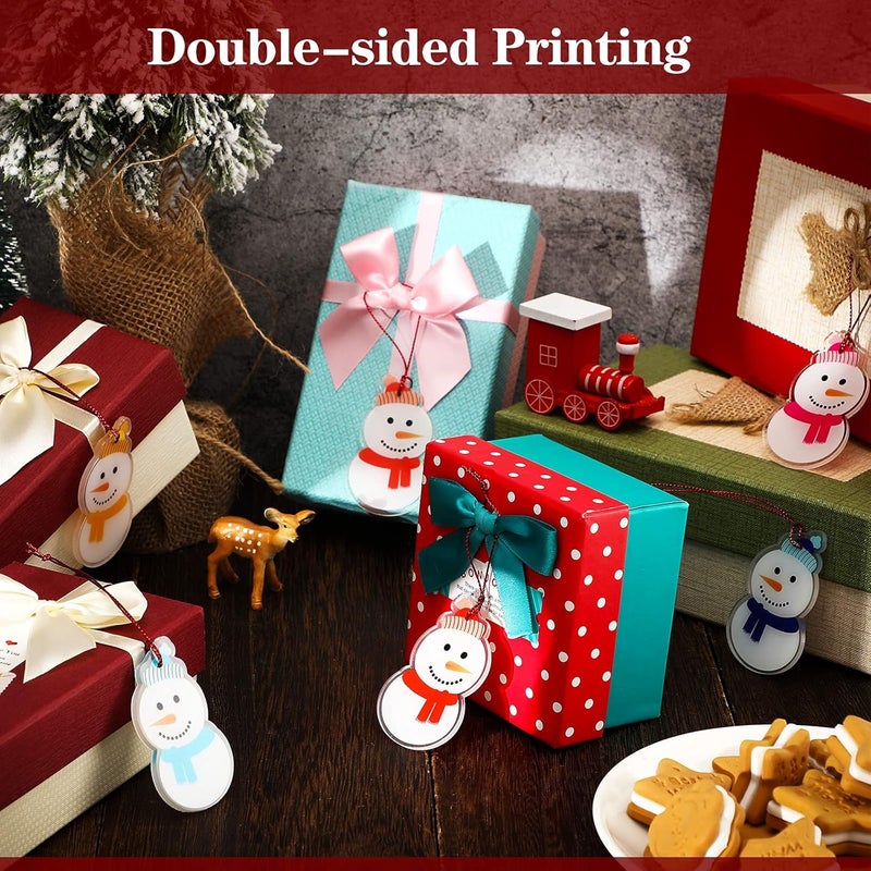 Marsui 24 Pieces Snowman Hanging Ornaments Snowman Decorations Acrylic Christmas Tree Ornaments Winter Decorative Crafts for Christmas Home Holiday Party Supplies - Image 4