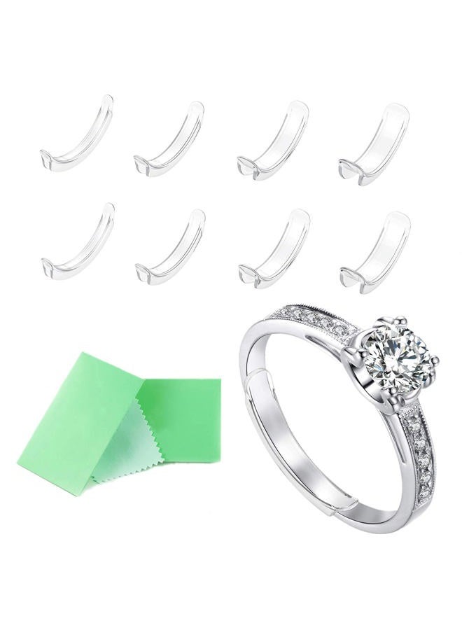 Feramox Invisible Ring Size Adjuster Set, 8pcs Transparent TPU Silicone, Classic Ring Adjuster, Jewelry Accessory - Image 1