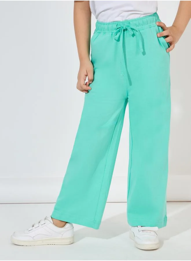 Styli Wide Leg Joggers with Drawstring Waistband