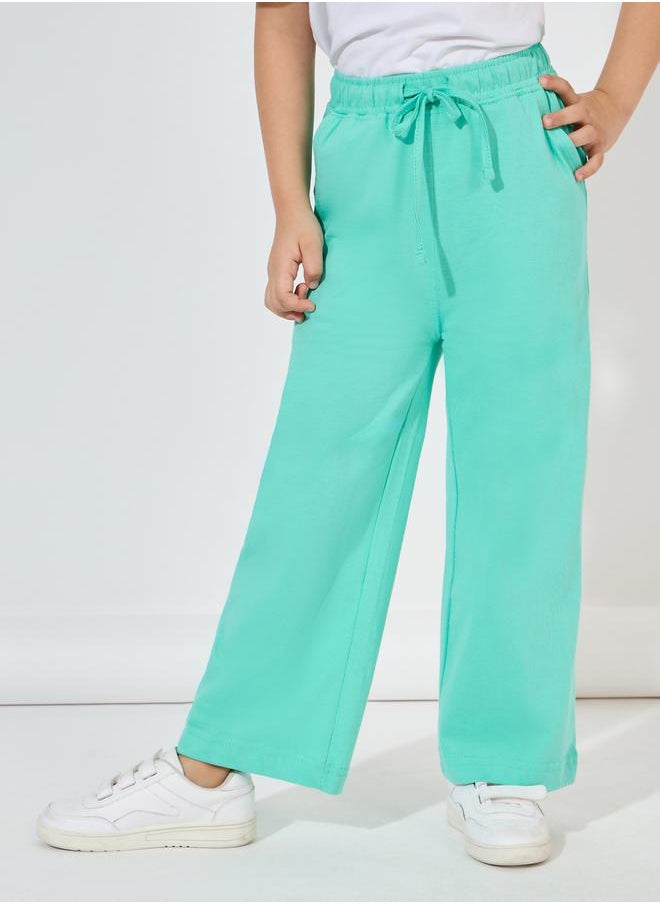 Styli Wide Leg Joggers with Drawstring Waistband  - Image 1