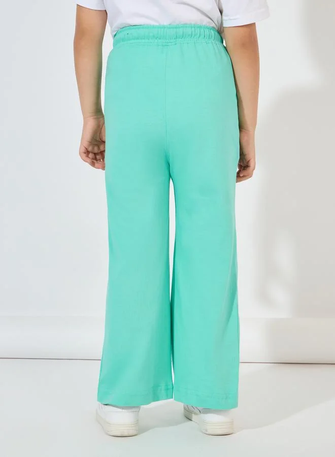 Styli Wide Leg Joggers with Drawstring Waistband