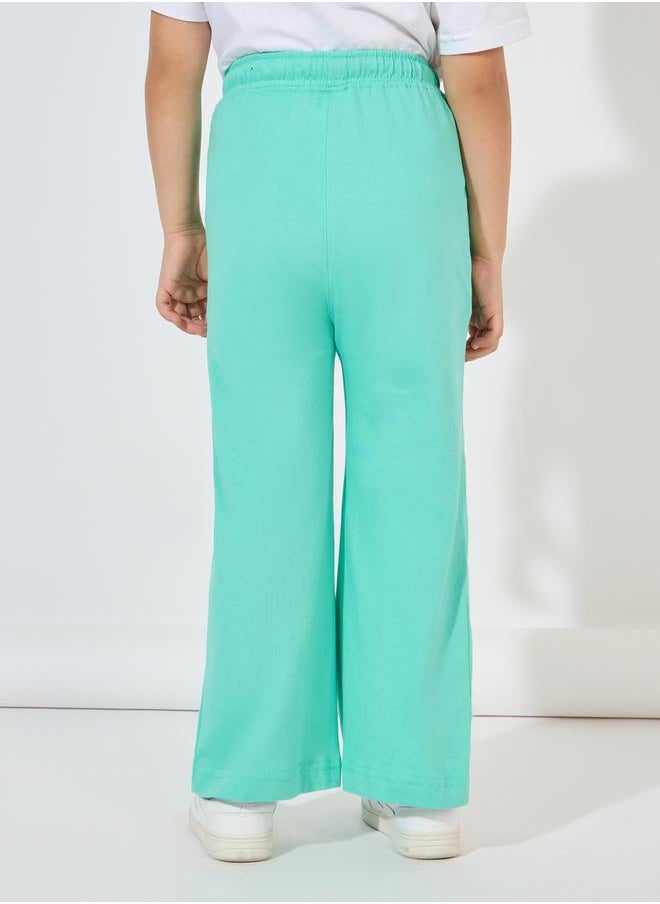Styli Wide Leg Joggers with Drawstring Waistband  - Image 4