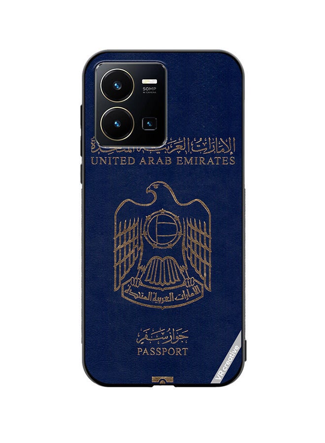 Protective Case Cover For Vivo Y35 Uae Passport Design Multicolour