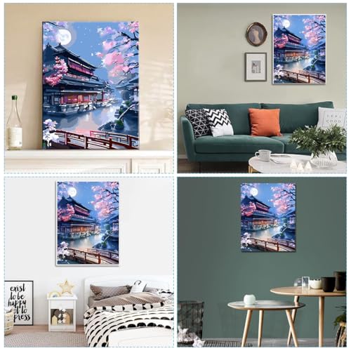 HASTHIP® Paint by Number for Adults Canvas,Landscape Paint by Number,DIY Adult Painting Numbers Kits On Canvas with Brushes and Acrylic,Home Wall Decor,40 X 50Cm,Purple - Image 5