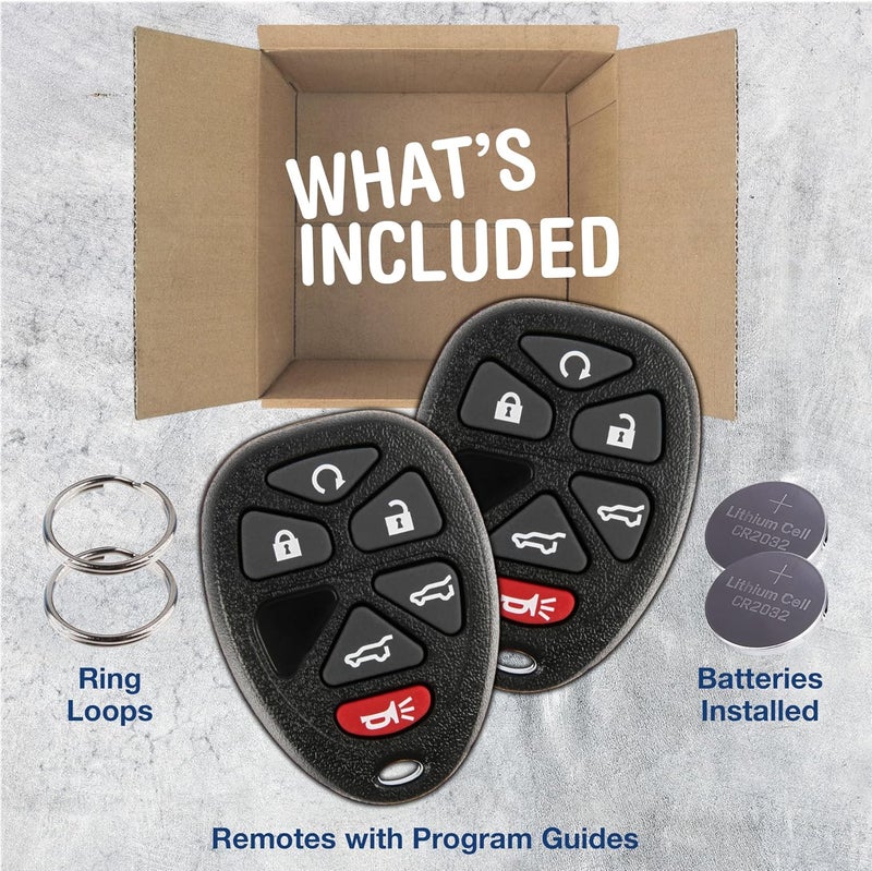 KeylessOption Keyless Entry Remote Car Key Fob for Tahoe Suburban Yukon Escalade 15913427 (Pack of 2) - Image 2