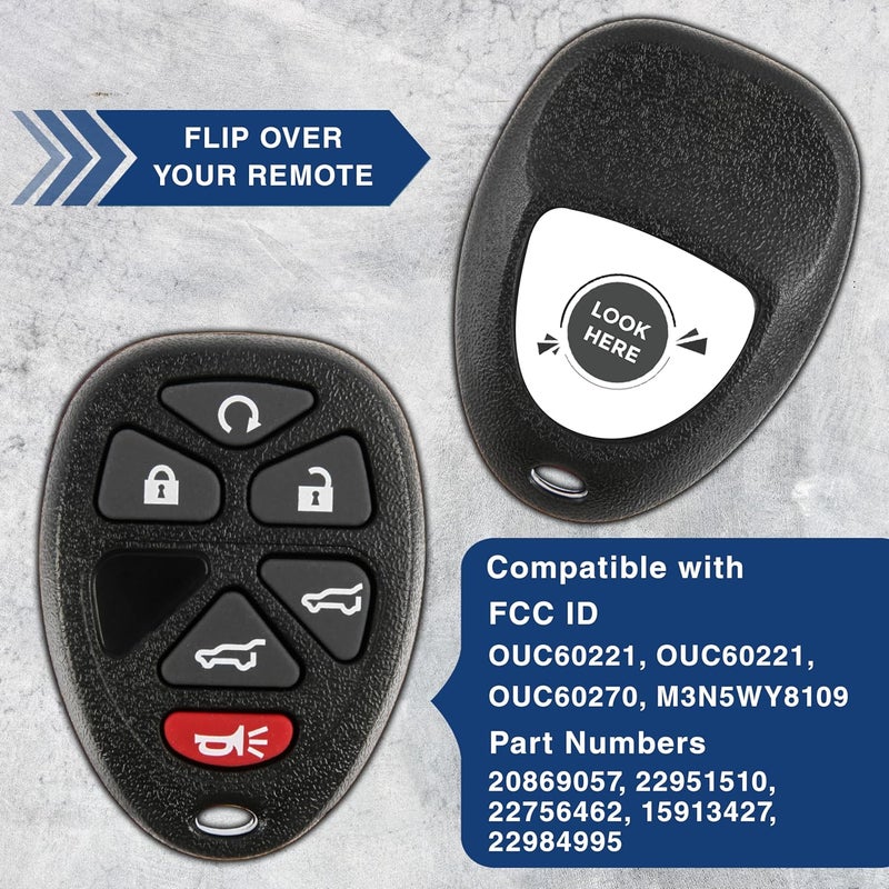 KeylessOption Keyless Entry Remote Car Key Fob for Tahoe Suburban Yukon Escalade 15913427 (Pack of 2) - Image 4