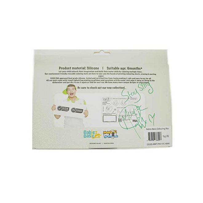 Babies Basic Reusable Silicone Coloring Mat, with Pens and Travel Case, Endless Creativity, Montessori Toy, 40 x 3 x 30cm, 3 Years+ - Magic Phil Design - Image 5